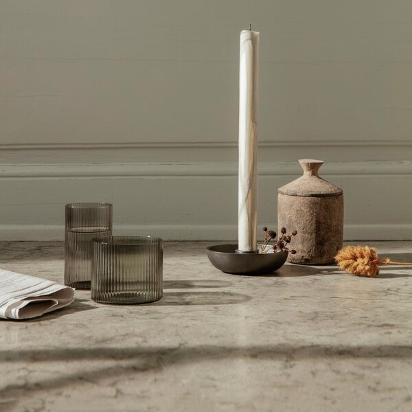 FERM LIVING Misky Ripple, Smoked Grey, sada 4 kusů