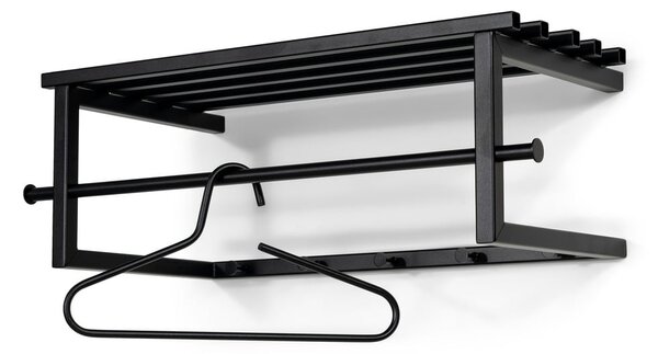 Černý kovový nástěnný věšák s poličkou 76 cm Marco – Spinder Design