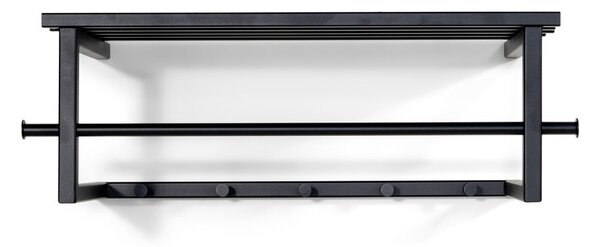 Černý kovový nástěnný věšák s poličkou 76 cm Marco – Spinder Design