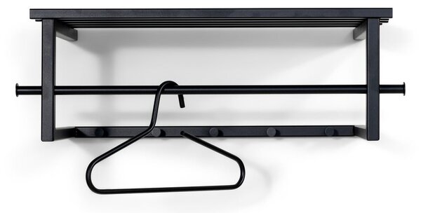 Černý kovový nástěnný věšák s poličkou 76 cm Marco – Spinder Design
