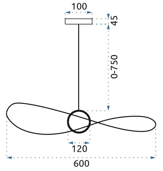 TooLight Stropní svítidlo LED Aza 60 cm černé