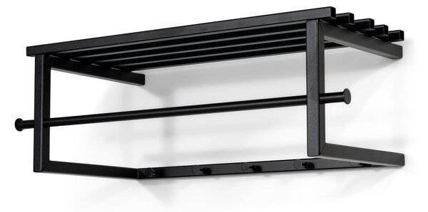 Černý kovový nástěnný věšák s poličkou 76 cm Marco – Spinder Design