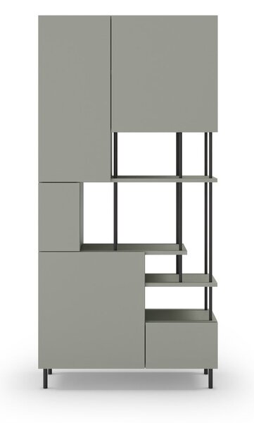 Zelenošedá knihovna 84x175 cm Perla – Marckeric