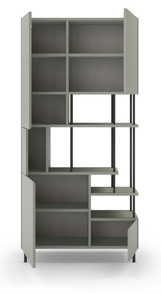 Zelenošedá knihovna 84x175 cm Perla – Marckeric