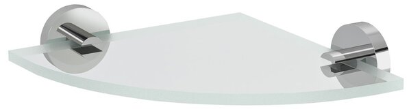 Sapho Sapho, X-ROUND skleněná rohová police, čtvrtkruhová 200x200mm, chrom/čiré sklo, XR009-11