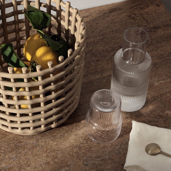 FERM LIVING Skleničky Ripple, Clear, sada 4 kusů