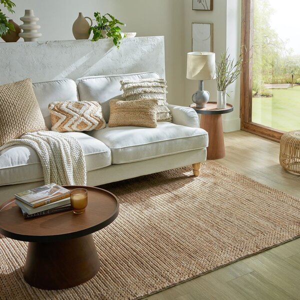Ručně tkaný kenafový koberec v přírodní barvě 120x170 cm Drew Border – Flair Rugs