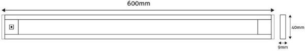 Prémiové stmívatelné LED světlo pod kuchyňskou linku se senzorem 2 x 9W 900lm 60cm denní