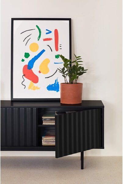 Černý TV stolek 180x52 cm Sierra – Teulat