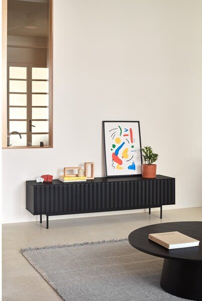 Černý TV stolek 180x52 cm Sierra – Teulat