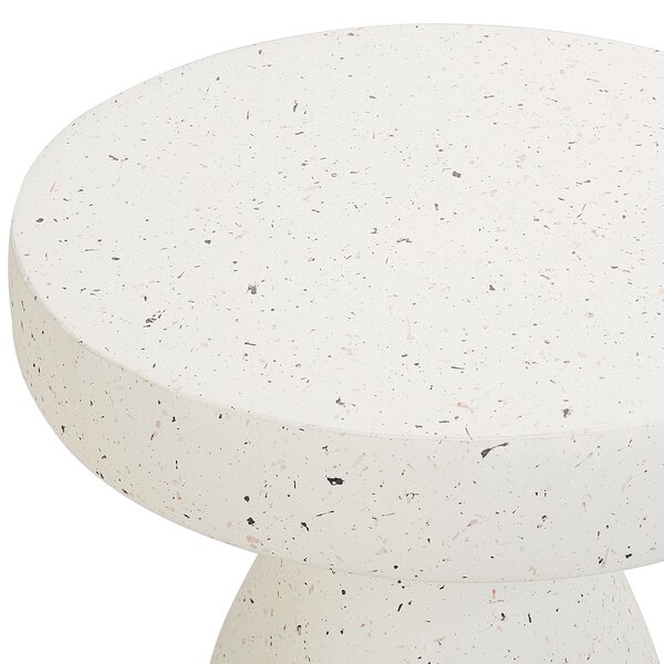 Odkládací stolek BIVIERE 39 cm 39 cm Terrazzo efekt Bílé terrazzo