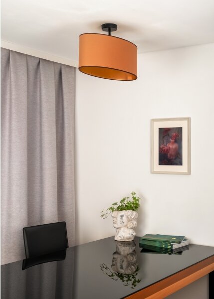 Duolla - Přisazený lustr OVAL VEGAN 1xE27/15W/230V hnědá