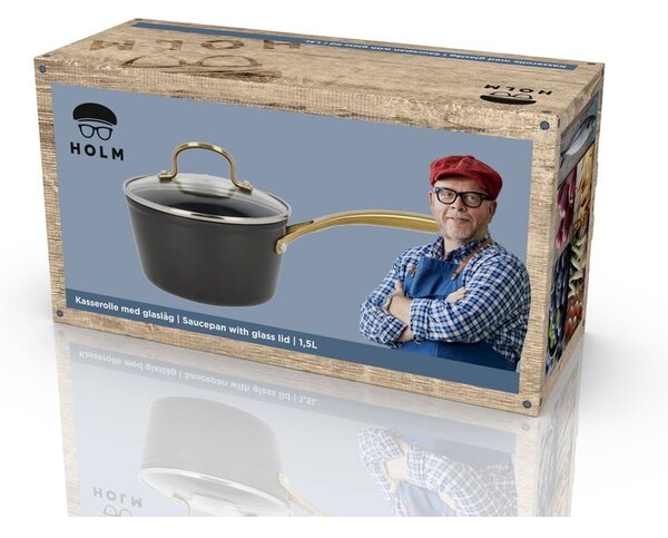 Hliníkový rendlík s nepřilnavým povrchem s pokličkou na indukci 1,5 l – Holm