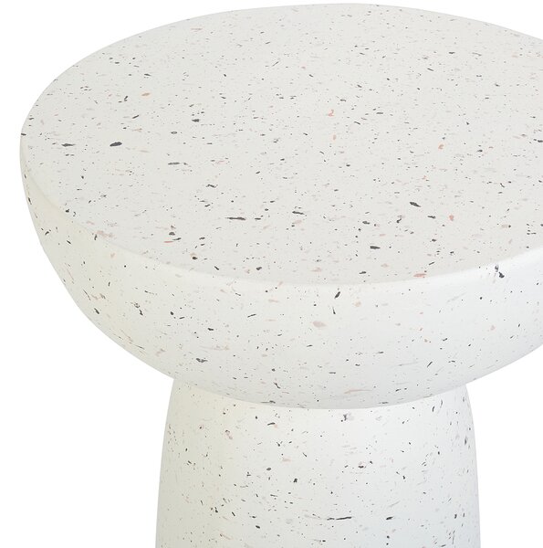 Odkládací stolek CADINI 33 cm 33 cm Terrazzo efekt Bílé terrazzo