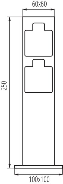 NASTO 2SOC FR B venkovní sloupek se zásuvkami 2x 230V, 16A, typ E, IP44, 23cm, černý