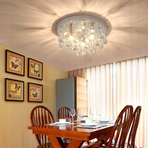 TooLight Křišťálové stropní svítidlo Glamour 392179 stříbrné