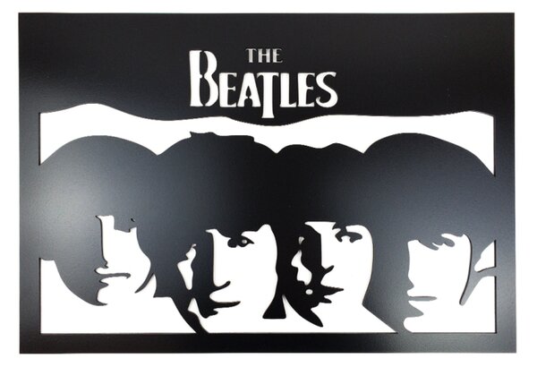 Dřevěná dekorace The Beatles černá