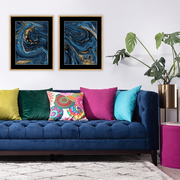 Obraz Abstract Blue&Gold II 40 x 50 cm