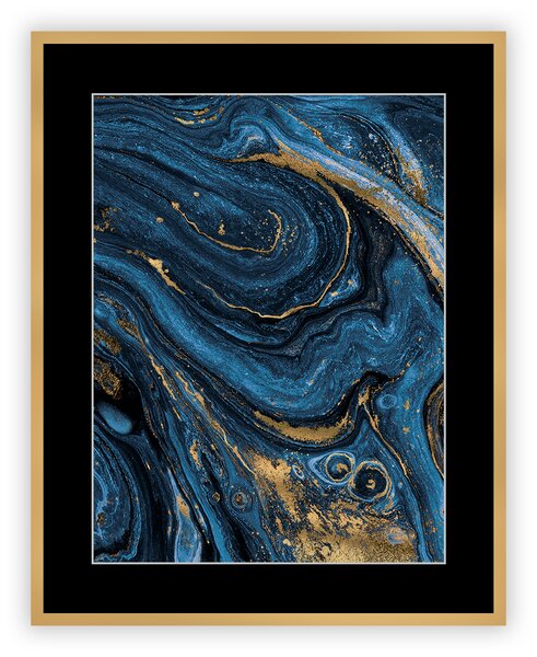 Obraz Abstract Blue&Gold II 40 x 50 cm
