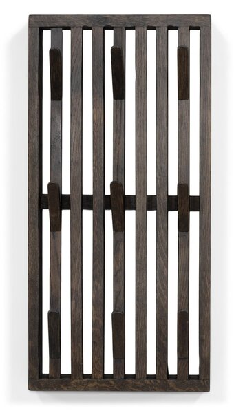 Tmavě hnědý nástěnný věšák z dubového dřeva 24 cm Parco – Spinder Design