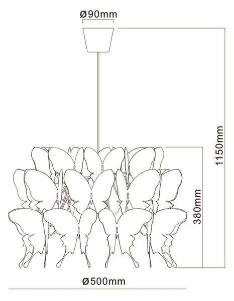 DĚTSKÉ ZÁVĚSNÉ SVÍTIDLO, 50/50/115 cm - Online Only svítidla, Online Only