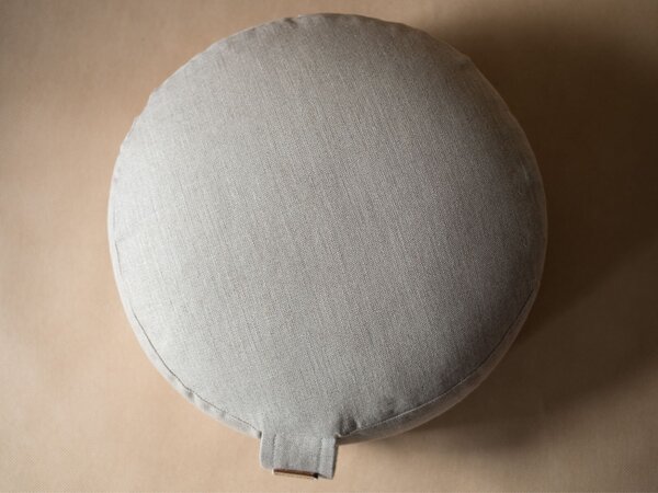 SOULADÍM meditační polštář rondo Natural 10 x Ø 30 cm přírodní šedobéžová