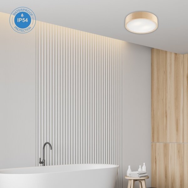 Koupelnové stropní svítidlo NATURAL 3xE27/15W/230V IP54 borovice pr. 37 cm