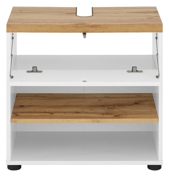 Bílá skříňka pod umyvadlo v dekoru dubu 60x57 cm Thessa – Støraa