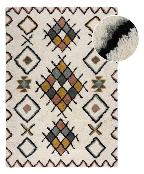 Krémový ručně tkaný vlněný koberec 120x170 cm Moroccan Midar – Flair Rugs
