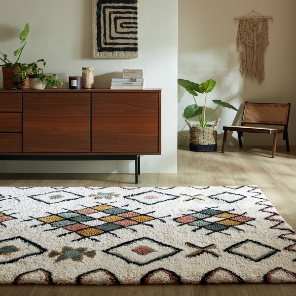 Krémový ručně tkaný vlněný koberec 120x170 cm Moroccan Midar – Flair Rugs