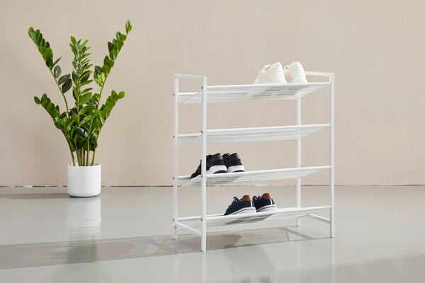 REGÁL NA BOTY, bílá, 63/71.5/30 cm Boxxx - Online Only šatny & botníky, Online Only
