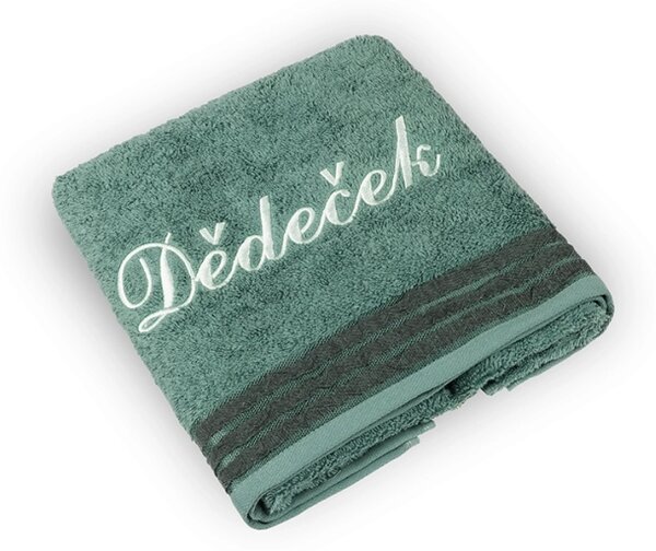 Bellatex Froté ručník kolekce Léga s výšivkou Dědeček 50x100 cm Dědeček Zelená