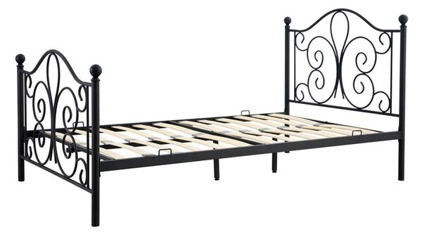 Jednolůžková postel 120 cm Patience Black (bez matrace) (černá)