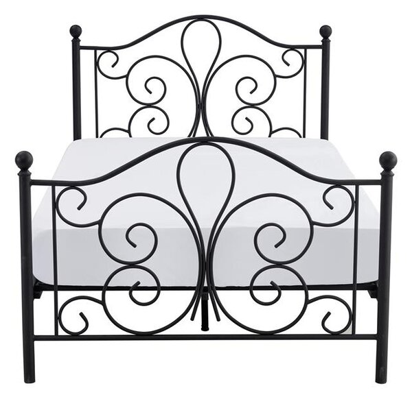 Jednolůžková postel 120 cm Patience Black (bez matrace) (černá)