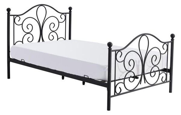 Jednolůžková postel 120 cm Patience Black (bez matrace) (černá)