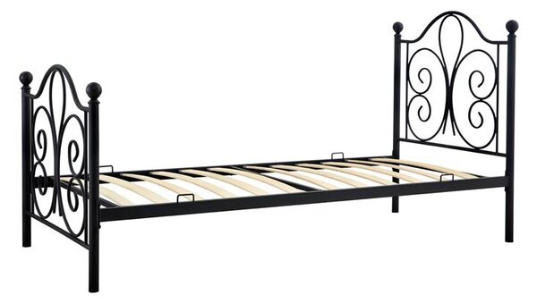 Jednolůžková postel 90 cm Patience (bez matrace) (černá)