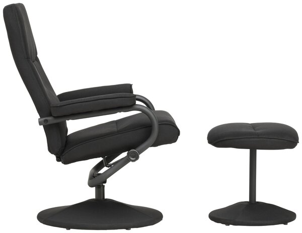 RELAXAČNÍ KŘESLO S TABURETEM, textil, černá P & B - Online Only křesla & taburety, Online Only