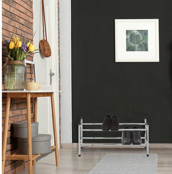Kovový teleskopický stojan na boty ve stříbrné barvě – Premier Housewares