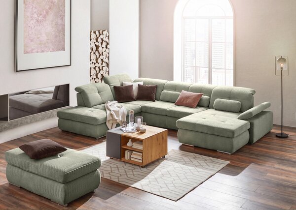 SEDACÍ SOUPRAVA, textil, kompozitní dřevo, pískové barvy Beldomo Style - Sedací soupravy