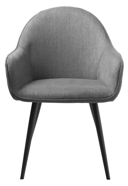 Šedé čalouněné jídelní křeslo s područkami Minto – Unique Furniture