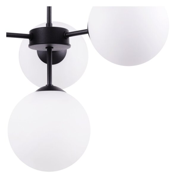 Light for home - Černý závěsný lustr se stínidlem v bílé barvě a možností regulace " IMPERIA", 4x40W, E14, Černá