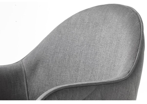 Šedé čalouněné jídelní křeslo s područkami Minto – Unique Furniture