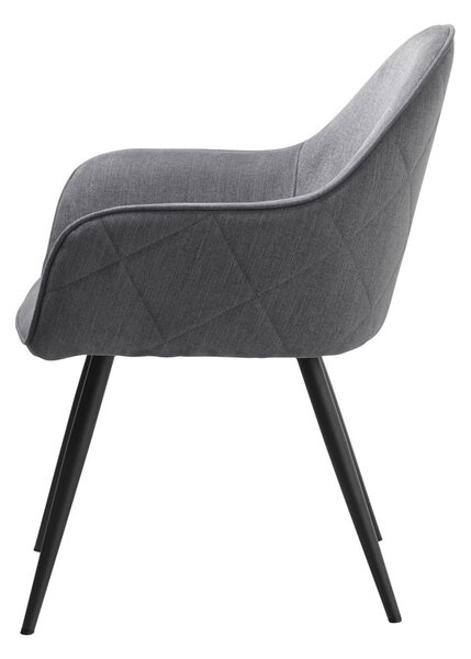 Šedé čalouněné jídelní křeslo s područkami Minto – Unique Furniture