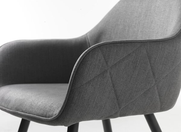 Šedé čalouněné jídelní křeslo s područkami Minto – Unique Furniture