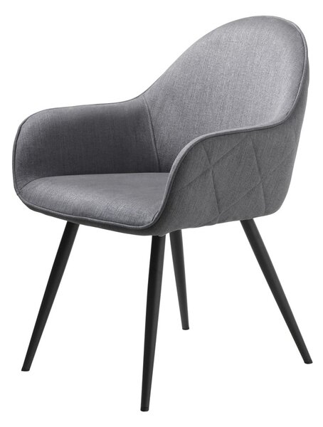 Šedé čalouněné jídelní křeslo s područkami Minto – Unique Furniture