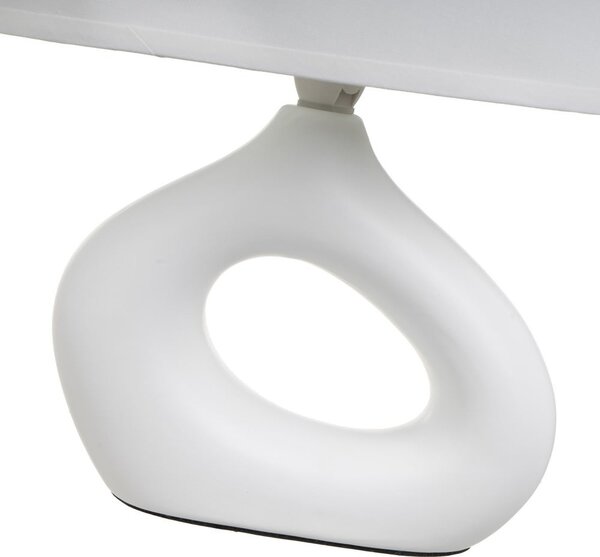 Bílá keramická stolní lampa s textilním stínidlem (výška 30 cm) – Casa Selección