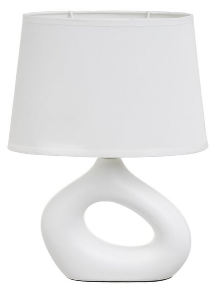 Bílá keramická stolní lampa s textilním stínidlem (výška 30 cm) – Casa Selección