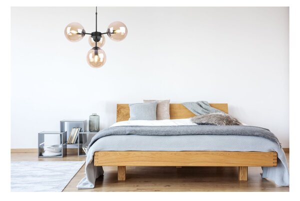 Light for home - Černá Regulovatelná Stropní Lampa se 4 Medově Transparentními Foukanými Stínidly "IMPERIA", 4x40W, E14, Černá