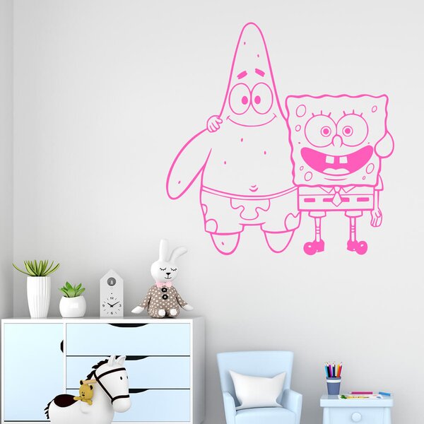 Živá Zeď Samolepka SpongeBob a Patrick Barva: černá