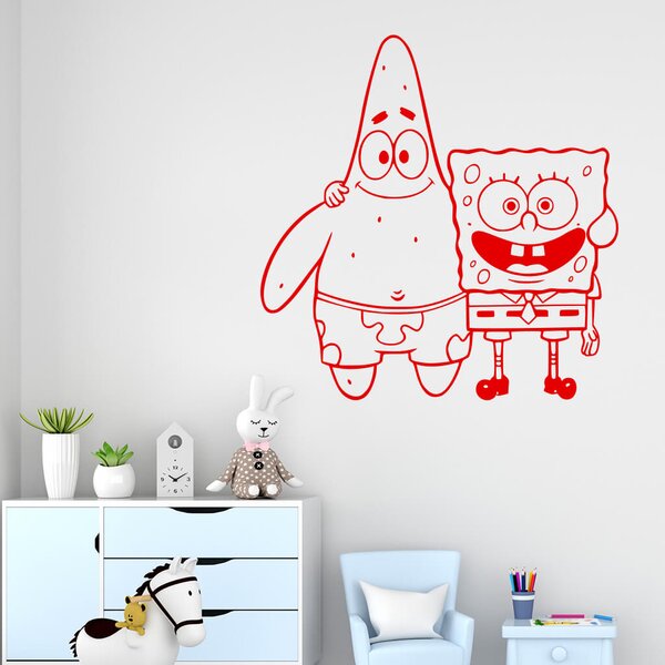 Živá Zeď Samolepka SpongeBob a Patrick Barva: černá